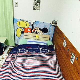 ベッド周り/Mickey Mouse/bedroom beach/セリア/DIY...などのインテリア実例 - 2017-03-06 21:38:51