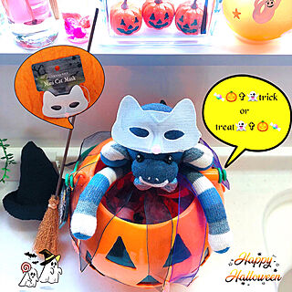 10月5日/mini cat mask/ソックスモンキー♡/T.N.Mchan♥作✨モンチー/ハロウィン...などのインテリア実例 - 2019-10-05 20:50:53