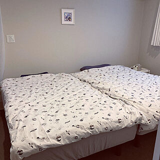 ベッド周り/IKEAの布団カバー/寝室/春の模様替え/IKEAのインテリア実例 - 2024-03-19 10:37:31