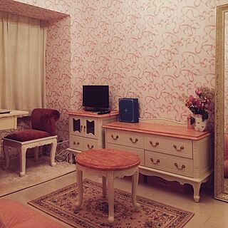 部屋全体/お花/かわいい/ロココ調/ピンクの壁紙...などのインテリア実例 - 2017-02-10 17:54:32
