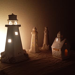 リビング/白い陶器の灯台/lighthouse/SeasideStyleのインテリア実例 - 2017-02-24 21:57:49