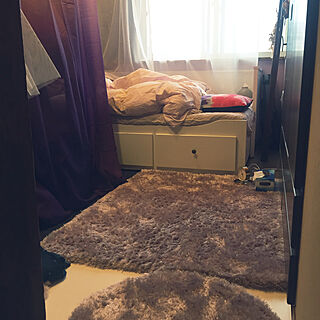 IKEA/築33年/紫のカーテン/IKEA ヘムネス/ベッド周りのインテリア実例 - 2021-03-30 18:04:31