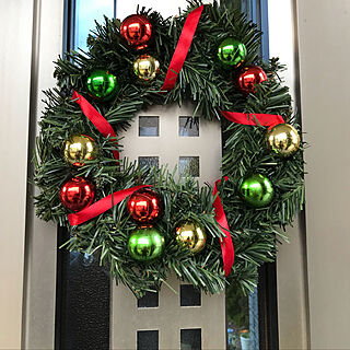クリスマスリース/ドア/クリスマス/玄関/入り口のインテリア実例 - 2019-12-14 19:58:48