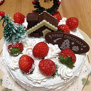 キッチン/インテリアではありませんが…/手作り/手作りのクリスマスケーキ/クリスマス...などのインテリア実例 - 2013-12-24 14:53:52