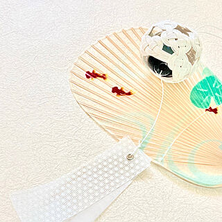 水うちわ/風鈴/ハンドメイド/コメントお気遣いなく♡/水引...などのインテリア実例 - 2022-08-01 14:59:31