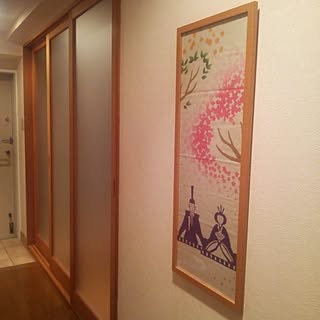 玄関/入り口/IG→feuille_5/てぬぐい/セルフリノベーションのインテリア実例 - 2017-02-10 14:13:27