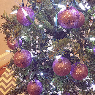 リビング/クリスマスデコレーション/クリスマス/クリスマスツリー/紫...などのインテリア実例 - 2017-12-16 14:51:08