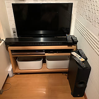 REGZA/無印良品　収納/Apple TV/YAMAHA YSP2500/テレビ台DIY...などのインテリア実例 - 2020-02-11 08:09:31