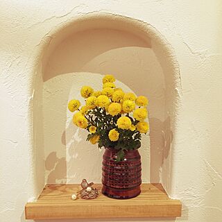 玄関/入り口/ニッチ/コメントありがとうございます♡/花瓶/黄色が好き♥︎...などのインテリア実例 - 2015-03-10 13:21:20