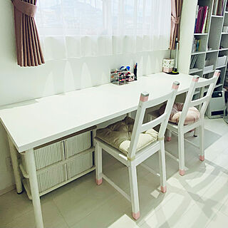 家具/ペイント/ホワイト×ピンク/パイン材/IKEAの椅子...などのインテリア実例 - 2022-02-13 14:25:30