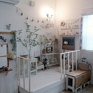 部屋全体/白×茶色が好き/棚DIY/小上がりスペースのインテリア実例 - 2015-07-06 16:07:55