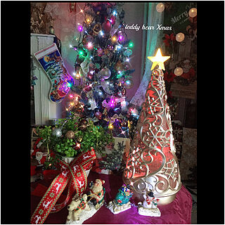 クリスマスツリー♡/クリスマス/好きなものに囲まれて/優しいコメントありがとう♡/古い賃貸で楽しく暮らす♪...などのインテリア実例 - 2019-12-23 18:51:09