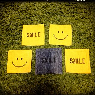 smile/スマイル/ダイソー/コースター/ステンシル...などのインテリア実例 - 2014-03-11 23:07:20