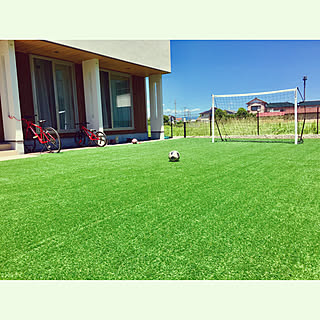 部屋全体/自転車置き場/サッカーゴール/人工芝の庭でサッカー/至福の時間...などのインテリア実例 - 2019-01-30 21:46:49