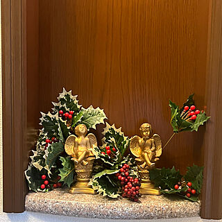 玄関/入り口/クリスマス/セゾンF/茶色のおうち/お飾りが好き...などのインテリア実例 - 2023-12-12 00:31:30