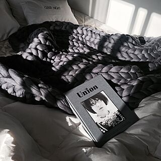 ベッド周り/IKEA/Union/chunky knit blanket/冬支度...などのインテリア実例 - 2016-12-02 11:07:38