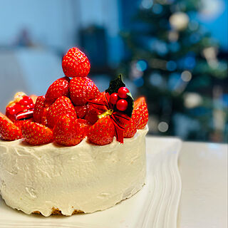Merry Christmas/クリスマスケーキ手作り/クリスマスケーキ/クリスマス/机のインテリア実例 - 2021-12-24 21:21:59