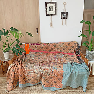 赤い葉模様のカンタキルト　ラリーキルト　23 赤い葉模様のカンタキルト ラリーキルト 23 （Vintage Kantha