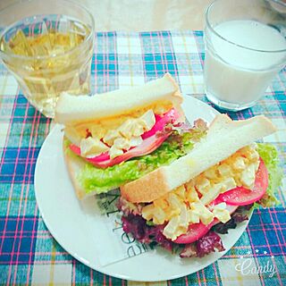 キッチン/ランチョンマット/sandwich/morningのインテリア実例 - 2016-06-15 22:32:07