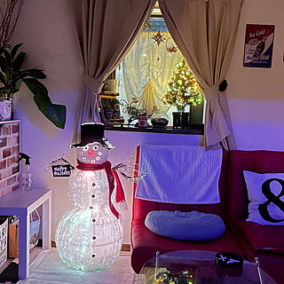 雪だるま/クリスマス飾り/キラキラが好き♡/賃貸でも楽しく♪/照明...などのインテリア実例 - 2022-12-25 11:17:40
