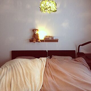 ベッド周り/無印良品/天井照明/フェイクグリーン/ベッドのインテリア実例 - 2013-12-09 09:31:05
