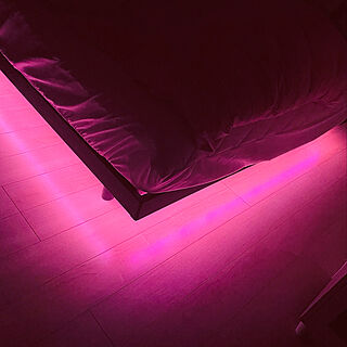 ベッド下照明/寝室の照明/ラブホみたい/LEDテープライト/LEDライト...などのインテリア実例 - 2023-01-04 09:04:18