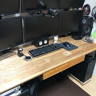 パソコンデスク引き出し/引き出しDIY/マルチモニター6画面/マルチモニター/デスクトップPC...などのインテリア実例 - 2022-05-15 01:12:57