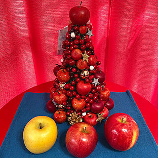 リンゴ/クリスマスディスプレイ/クリスマス/クリスマスツリー/ひとり暮らしを楽しむ...などのインテリア実例 - 2020-11-29 21:09:11