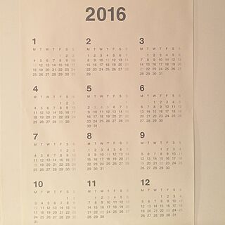 壁/天井/カレンダー2016/カレンダー/無印良品のインテリア実例 - 2016-02-13 19:56:22