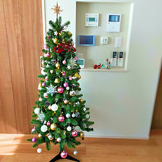 壁/天井/クリスマス/クリスマスツリー/クリスマスツリー150cm/ピンク...などのインテリア実例 - 2022-11-09 12:44:32