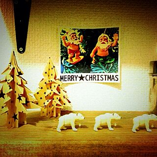 棚/クリスマス/セリア/折り紙/クリスマスツリーのインテリア実例 - 2013-12-01 21:42:57