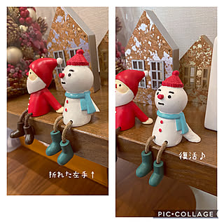 サンタとスノーマン/クリスマスディスプレイ/子どものいる暮らし/子どもと暮らす/棚...などのインテリア実例 - 2020-12-08 09:57:01