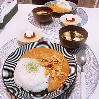 100均の食器/ダイソーのランチョンマット/カレーライス/2LDK賃貸/料理苦手主婦...などのインテリア実例 - 2021-03-30 19:56:40