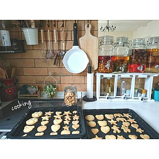 キッチン/クッキー作りました♪/子供と焼いたクッキー/粉だらけのキッチンから失礼します…のインテリア実例 - 2016-10-13 17:51:03