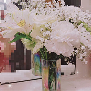 生花のある暮らし/生花を飾る/オーロラガラス花瓶/オーロラ色/オーロラ...などのインテリア実例 - 2022-04-25 22:53:09