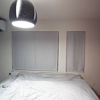 ベッド周り/寝室/グレー/ニトリのカーテン/IKEAのベッド...などのインテリア実例 - 2018-12-23 13:10:06