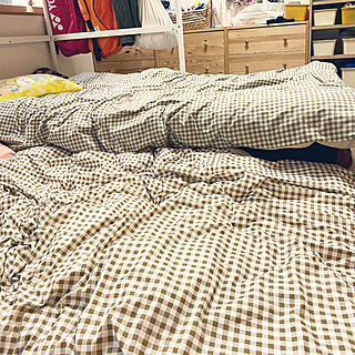 ベッド周り/IKEAの棚/ベッドカバー/SHEIN購入品/姉妹の部屋...などのインテリア実例 - 2024-04-09 12:54:59