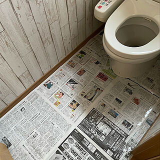 新聞紙で型紙/クッションフロアシート/トイレの床をリメイク/DIY/RCの出会いに感謝♡...などのインテリア実例 - 2021-04-20 22:33:18