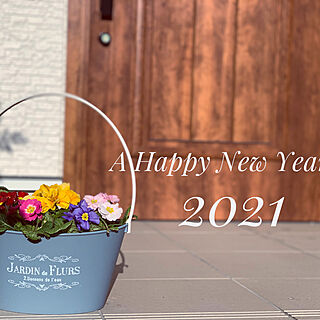 新年のご挨拶/寄せ植え/お花のある暮らし/flower/お花...などのインテリア実例 - 2021-01-04 17:45:49