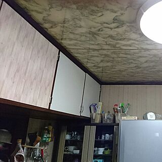 キッチン/Daiso/日本家屋/木目調壁紙のインテリア実例 - 2016-12-21 23:18:12