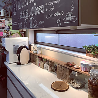 キッチン/ガラスブロック/cafe風/黒板/IKEA 照明...などのインテリア実例 - 2018-07-17 18:43:45