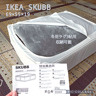 しまむらのラグ/イケヒコ い草ラグ/収納袋/冬用ラグ収納/IKEA SKUBB...などのインテリア実例 - 2021-05-26 15:11:47