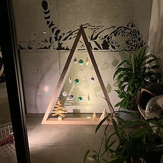 玄関/入り口/クリスマスツリーDIY/クリスマスツリー/観葉植物/玄関ディスプレイのインテリア実例 - 2018-12-02 11:31:52