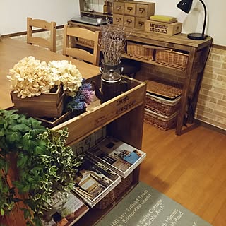 部屋全体/ダイニング/久米まりさんのステンシル/賃貸/壁紙屋本舗さん...などのインテリア実例 - 2015-05-25 01:47:30