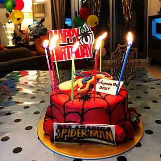 スパイダーマン/birthday cake/おもしろいもの/記録用に♪/リビングのインテリア実例 - 2021-08-20 01:34:03