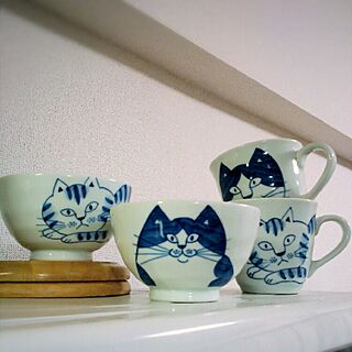 キッチン/猫グッズが増えていく/陶器市/食器コレクション/猫雑貨...などのインテリア実例 - 2014-11-23 00:05:35