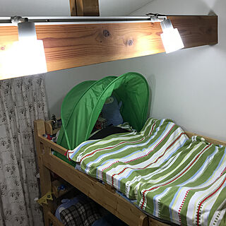 ベッド周り/子ども部屋/IKEA キッズベッドテント/二段ベッドのインテリア実例 - 2018-01-14 19:55:19