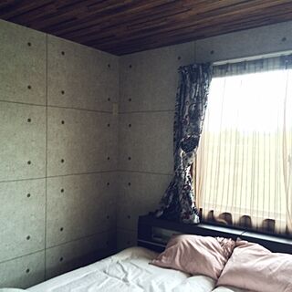ベッド周り/ベッド/コンクリート壁紙のインテリア実例 - 2014-10-12 10:20:33