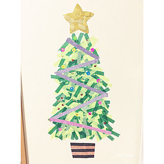 クリスマスツリー/キラキラ/子供喜ぶ/マスキングテープ/ダイソー...などのインテリア実例 - 2020-12-21 14:51:36