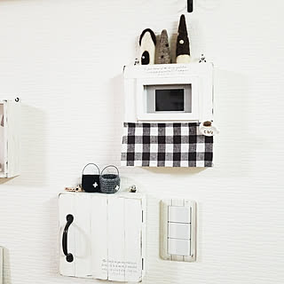 玄関/入り口/ナチュラルインテリア/羊毛フェルト♡/給湯器カバーDIY/インターホンカバーDIY...などのインテリア実例 - 2017-08-30 22:02:04